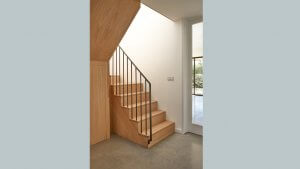 stairs, black timber house, hapa, architects, uk, sussex