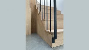 black timber house, hapa, stairs, architects, uk, sussex