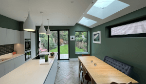 hapa, architects, architecture, Sussex, Brighton, extension, roof lights, window, kitchen, island, utility