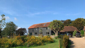 hapa, sussex, architecture, barn, timber, flint, fulking, south downs