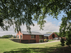 exterior at the brick barn, by hapa architects